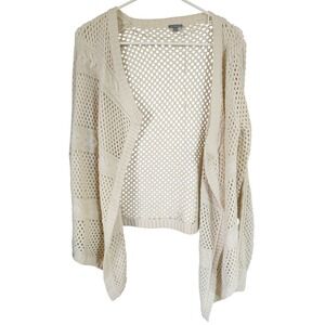 Charlotte Russe Open Cardigan Chunky Knit Longline‎ Cream Womens Size Medium